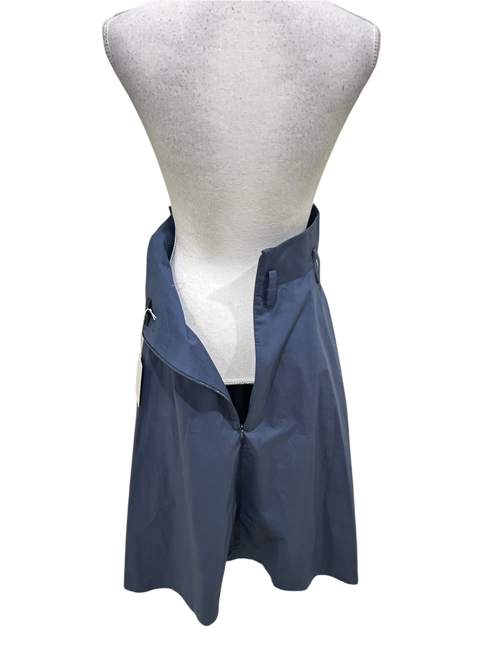 NWT COS Slate Blue handkerchief Asymmetrical hem high Waist poplin Skirt size 6 - Picture 6 of 9